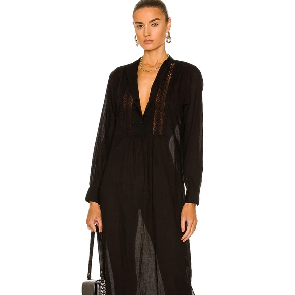 Nili Lotan Risette Cotton Voile Maxi Dress - Picture 1 of 7